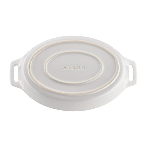 STAUB underside label visible showing brand design and manufacturing detail