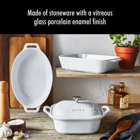 STAUB rectangular brownie pan delivering even browning and easy slicing