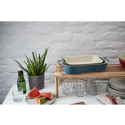 STAUB nesting dishes stacked for compact storage and easy organization