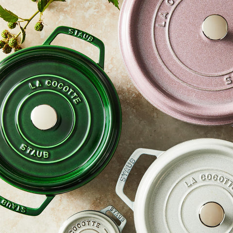 STAUB cocotte served on dining table showing oven‑to‑table presentation benefit