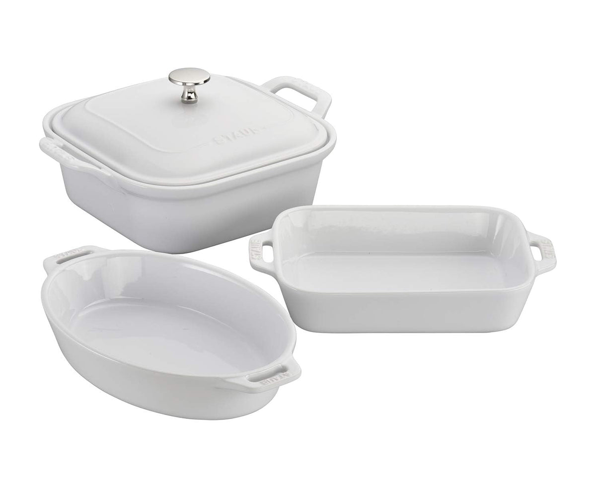 STAUB front packaging showing the complete four-piece set and brand quality