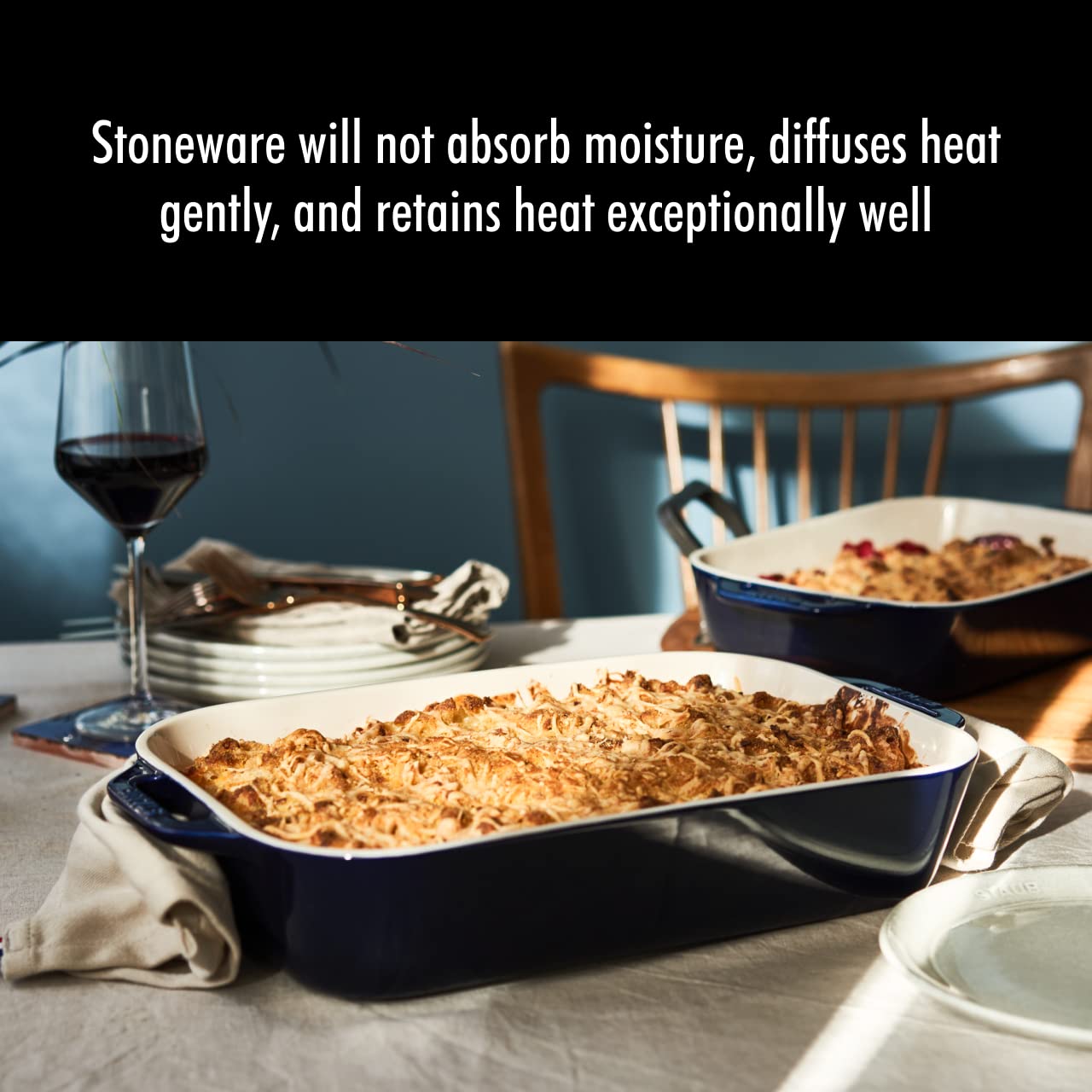 Staub glaze close-up revealing vitreous porcelain-enamel scratch resistance