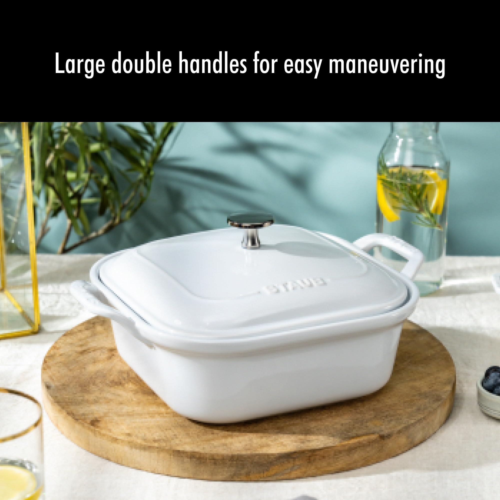 STAUB dish inside oven demonstrating even heat distribution while baking