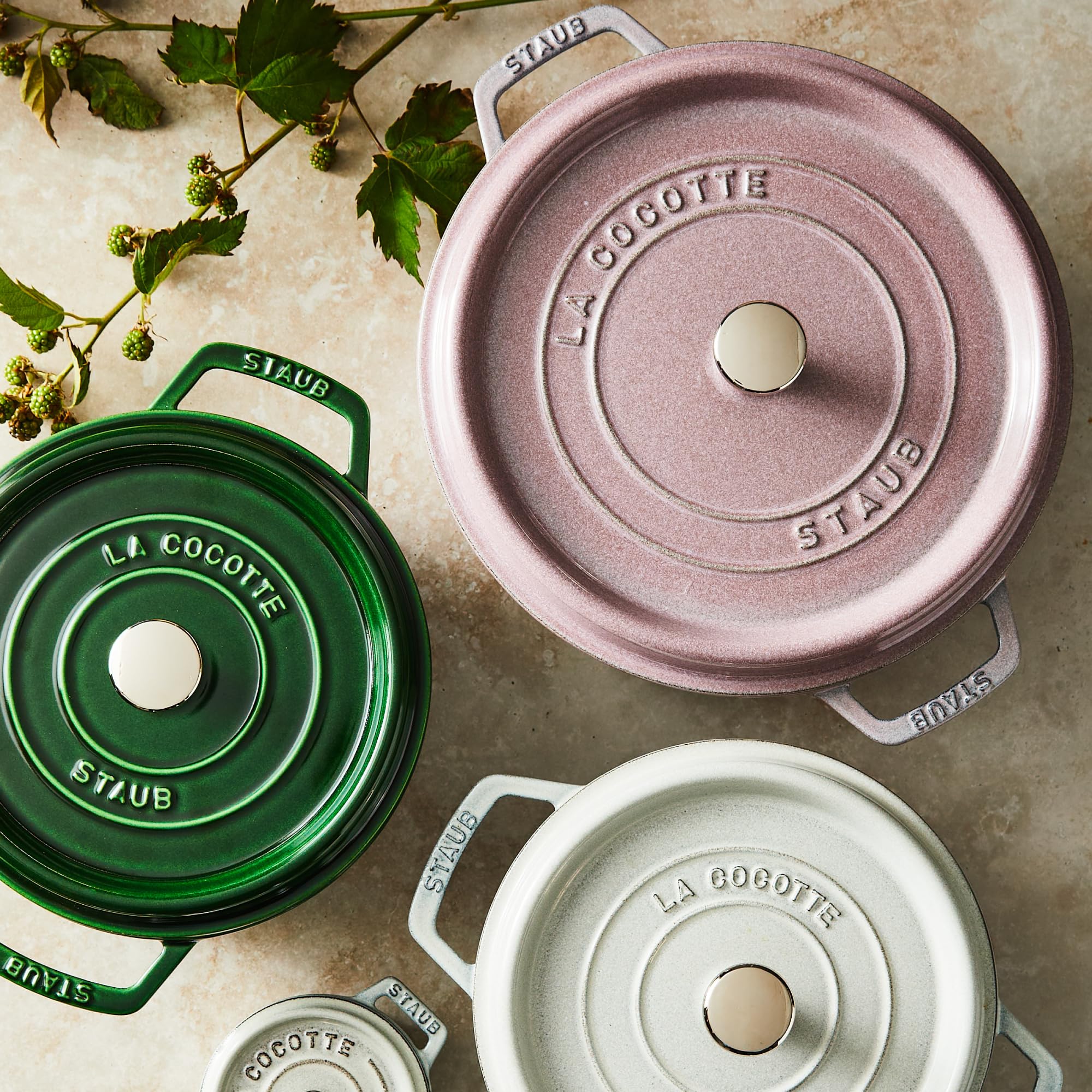 Staub cocotte beside a measuring cup showing 4-quart scale for meal planning