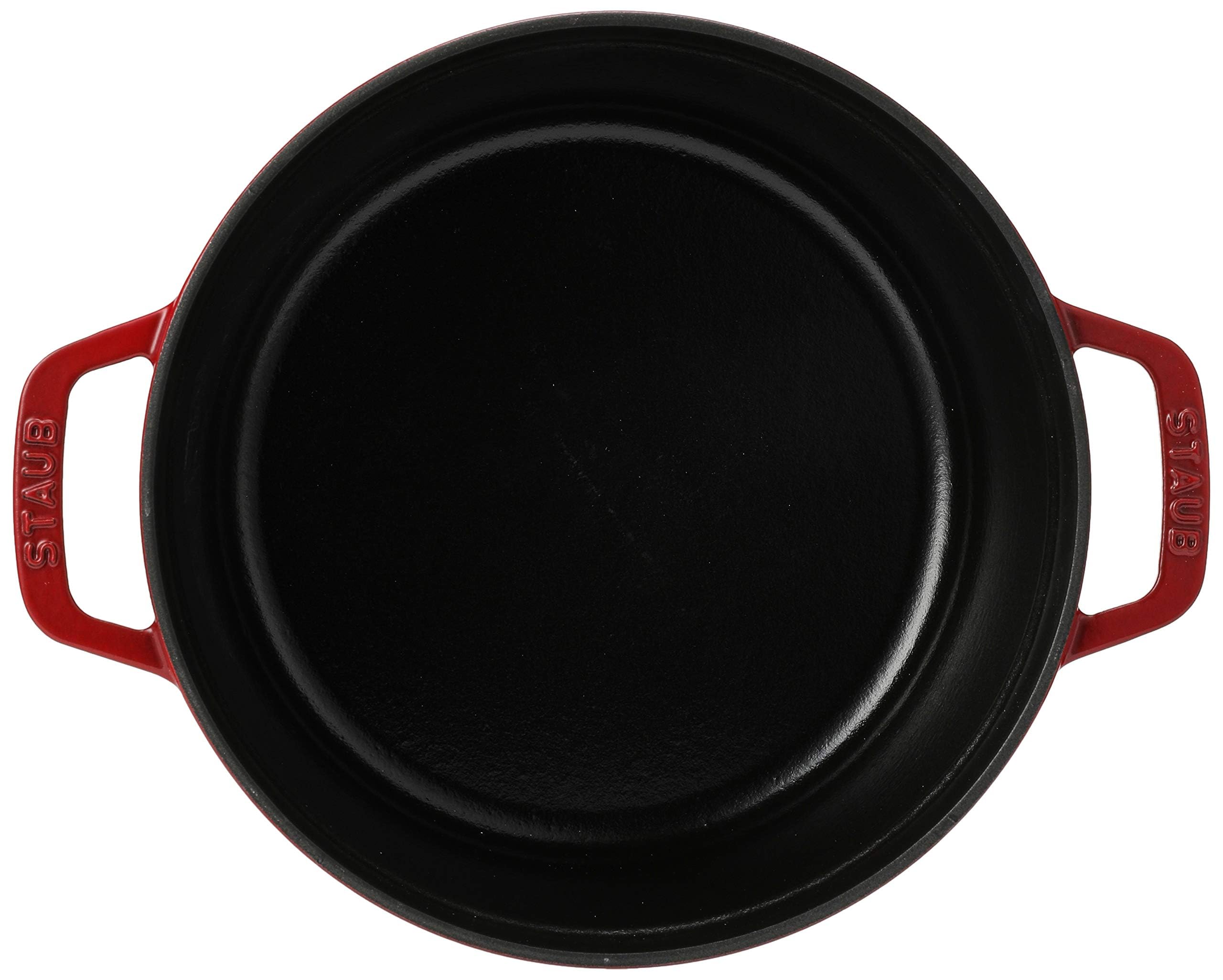 Staub pot on a gas stove demonstrating even heat distribution and versatility