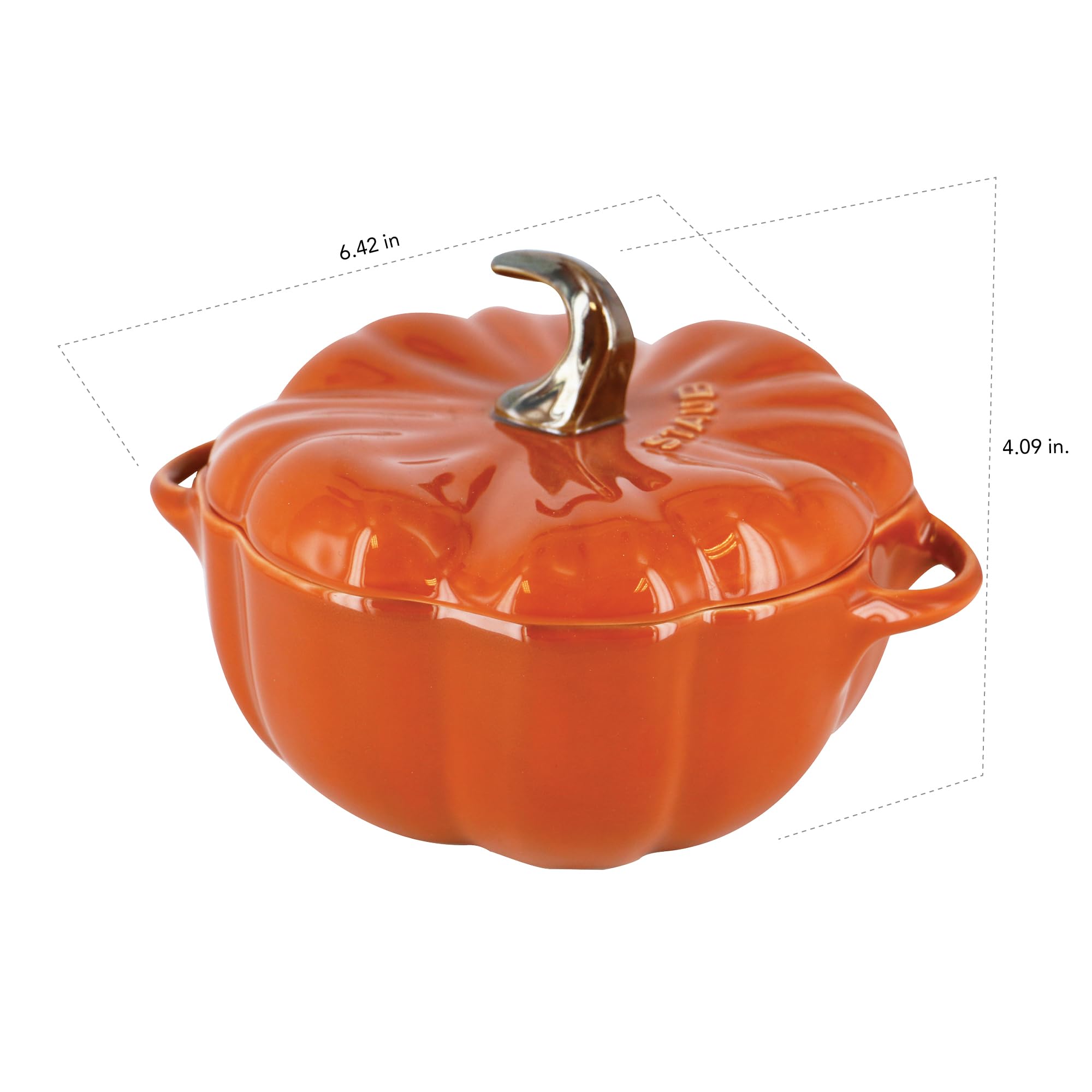 STAUB baked gratin inside pumpkin cocotte illustrating even browning and presentation