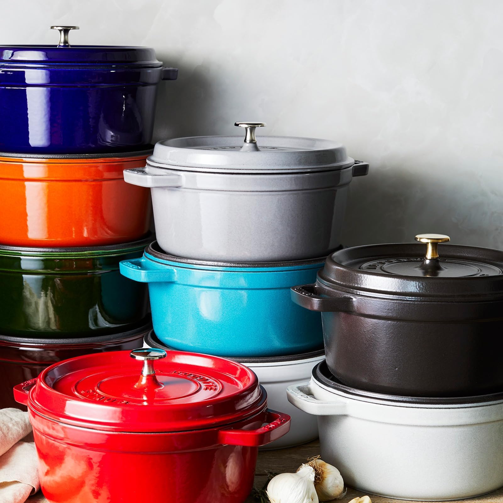 Staub cocotte on table being served for guests for attractive presentation