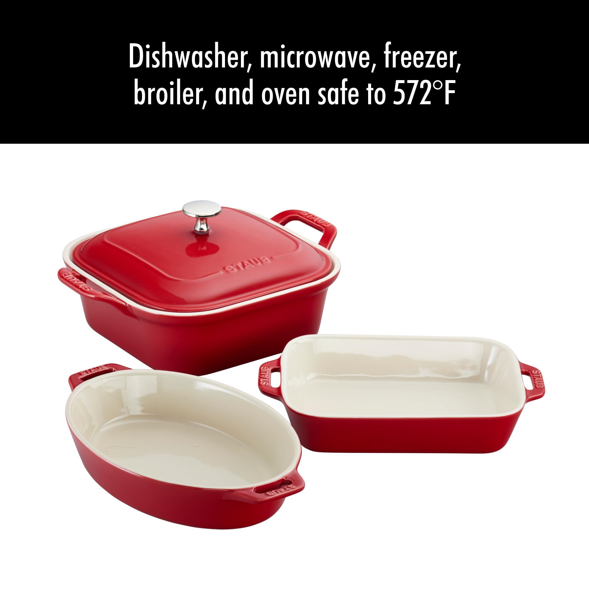 Staub casserole on table illustrating oven-to-table presentation benefit