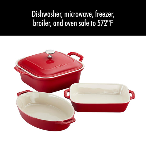 Staub casserole on table illustrating oven-to-table presentation benefit