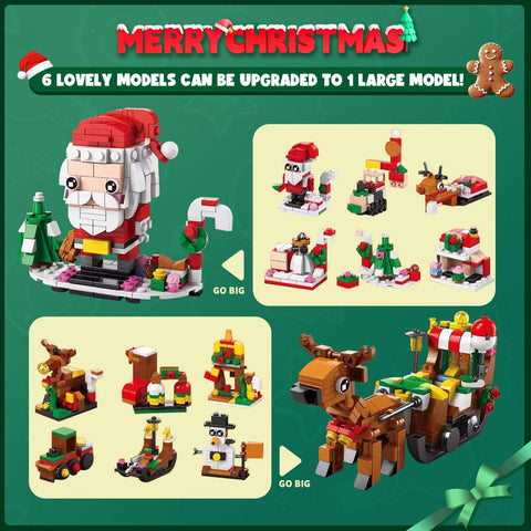 STBEIMEIMY assembled large Santa and reindeer showing final combined creations
