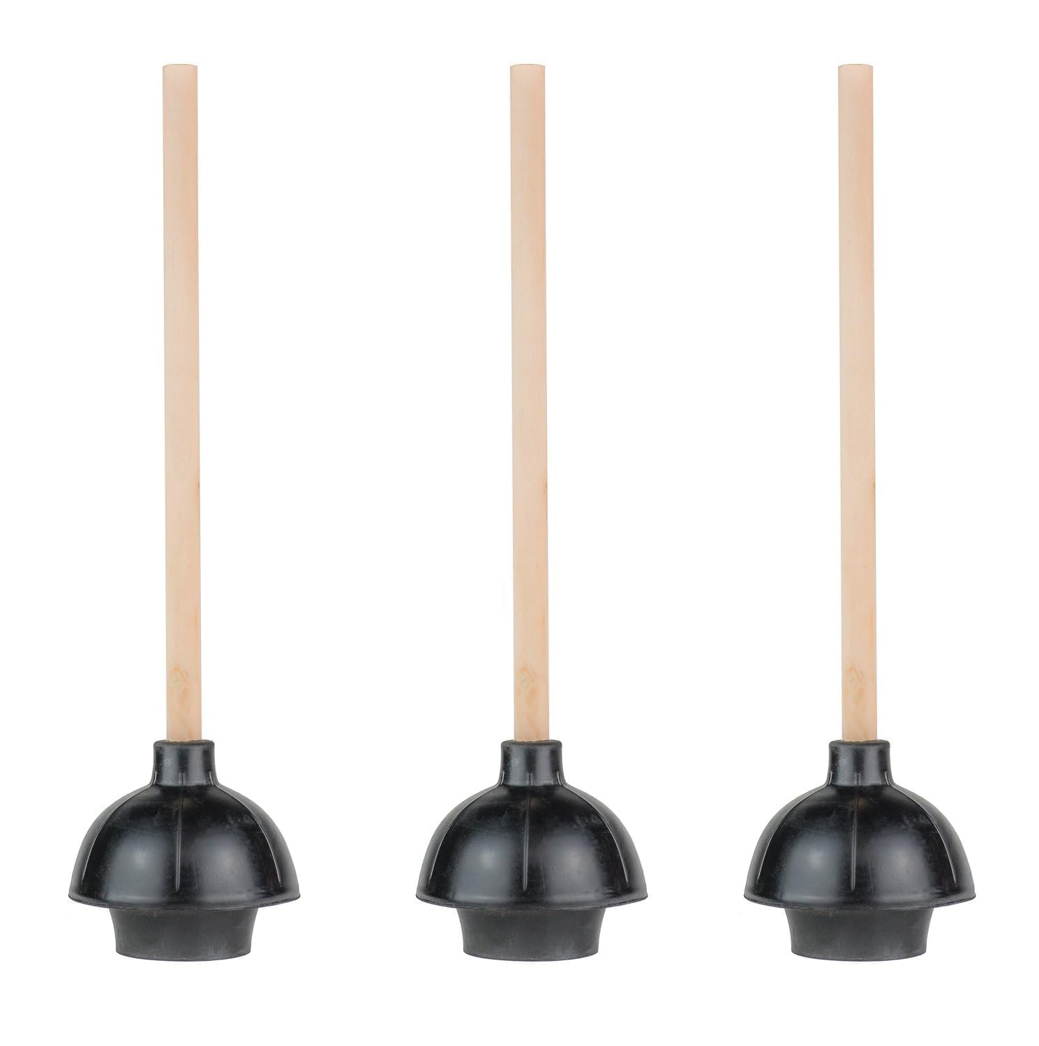SteadMax front view of three-pack plungers showing commercial-grade set and storage benefit