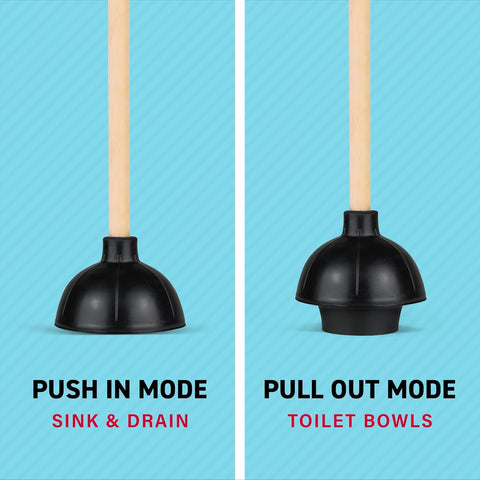 SteadMax wooden handle detail showing slip-resistant grip for confident plunging
