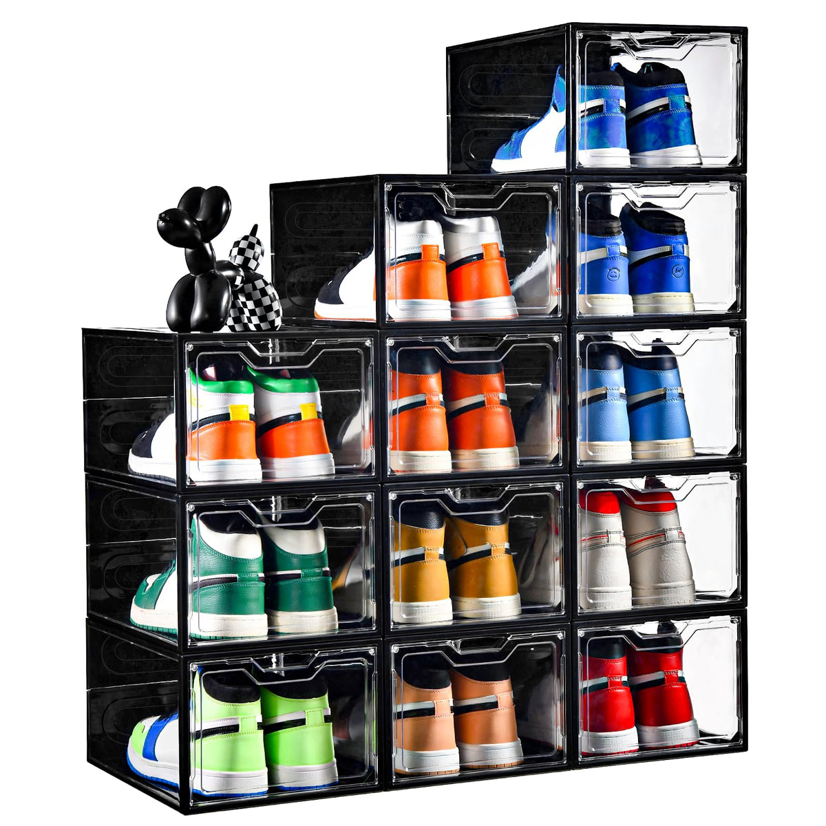 Stebopum front view showing clear magnetic door for quick shoe identification
