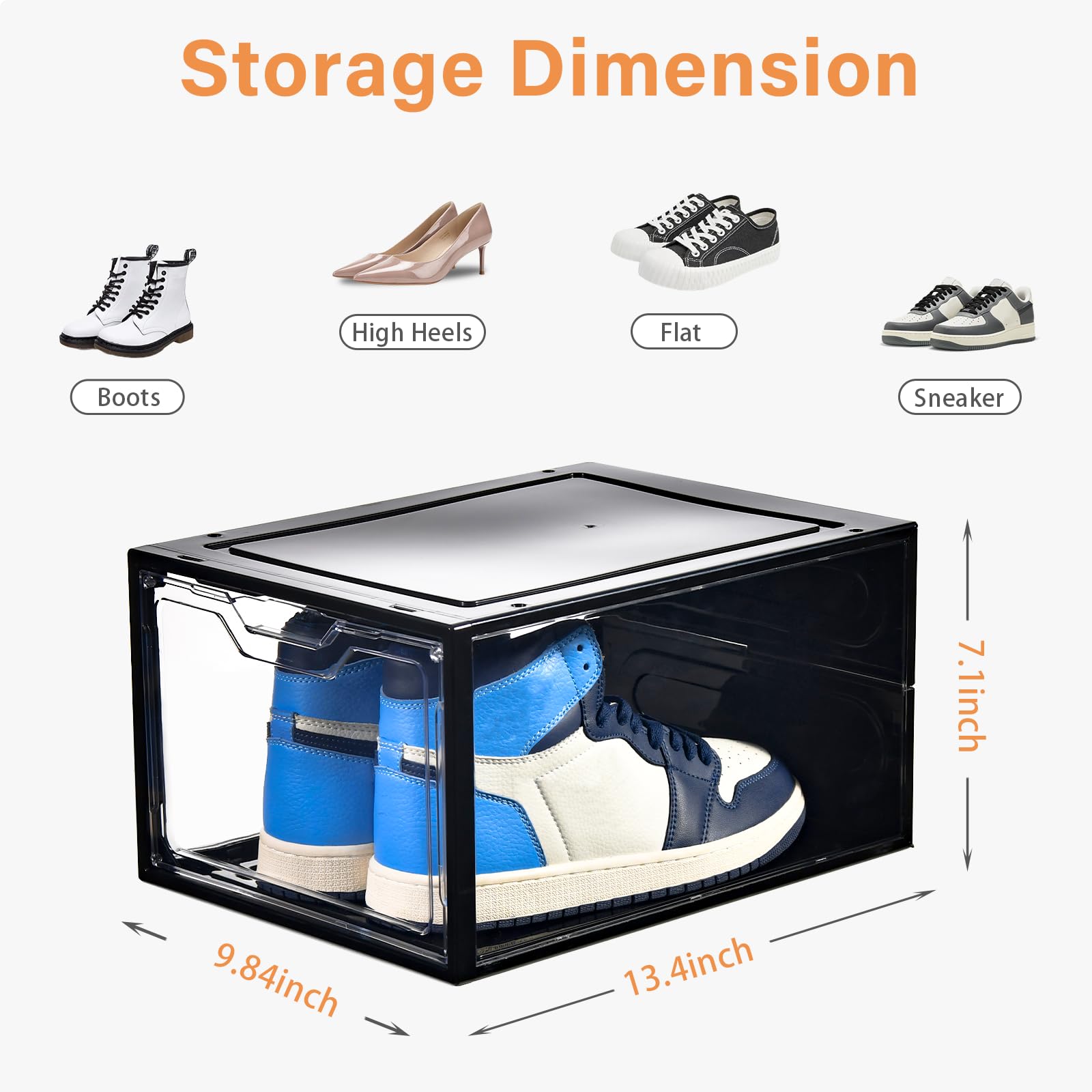 Stebopum side profile of stacked boxes for stable vertical storage