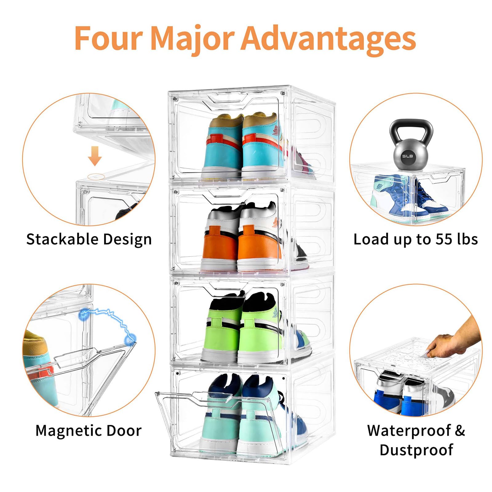 Stebopum stacked boxes in closet maximizing vertical space and neat organization