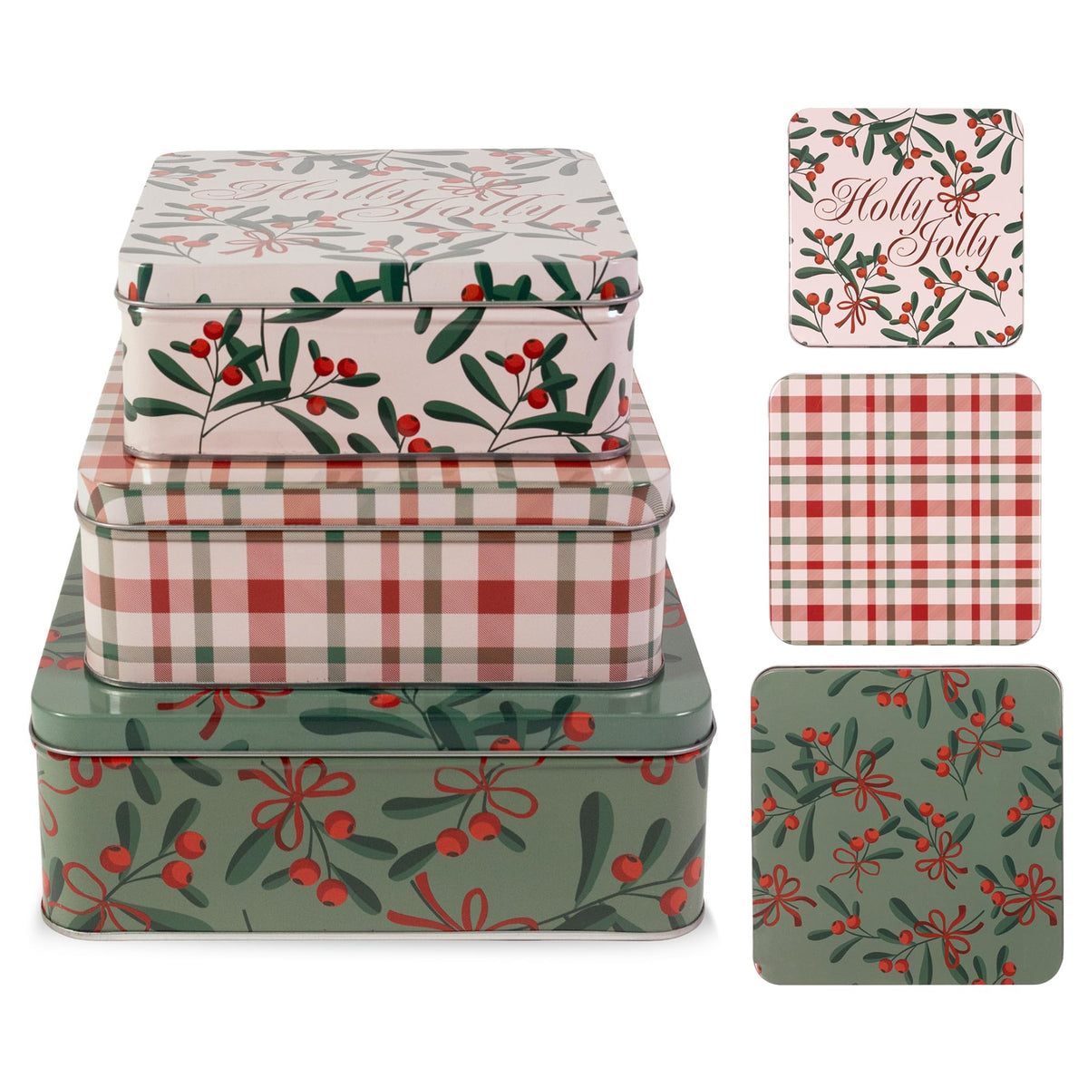 STEEL MILL AND CO. front packaging showing festive holiday tins and gift-ready design