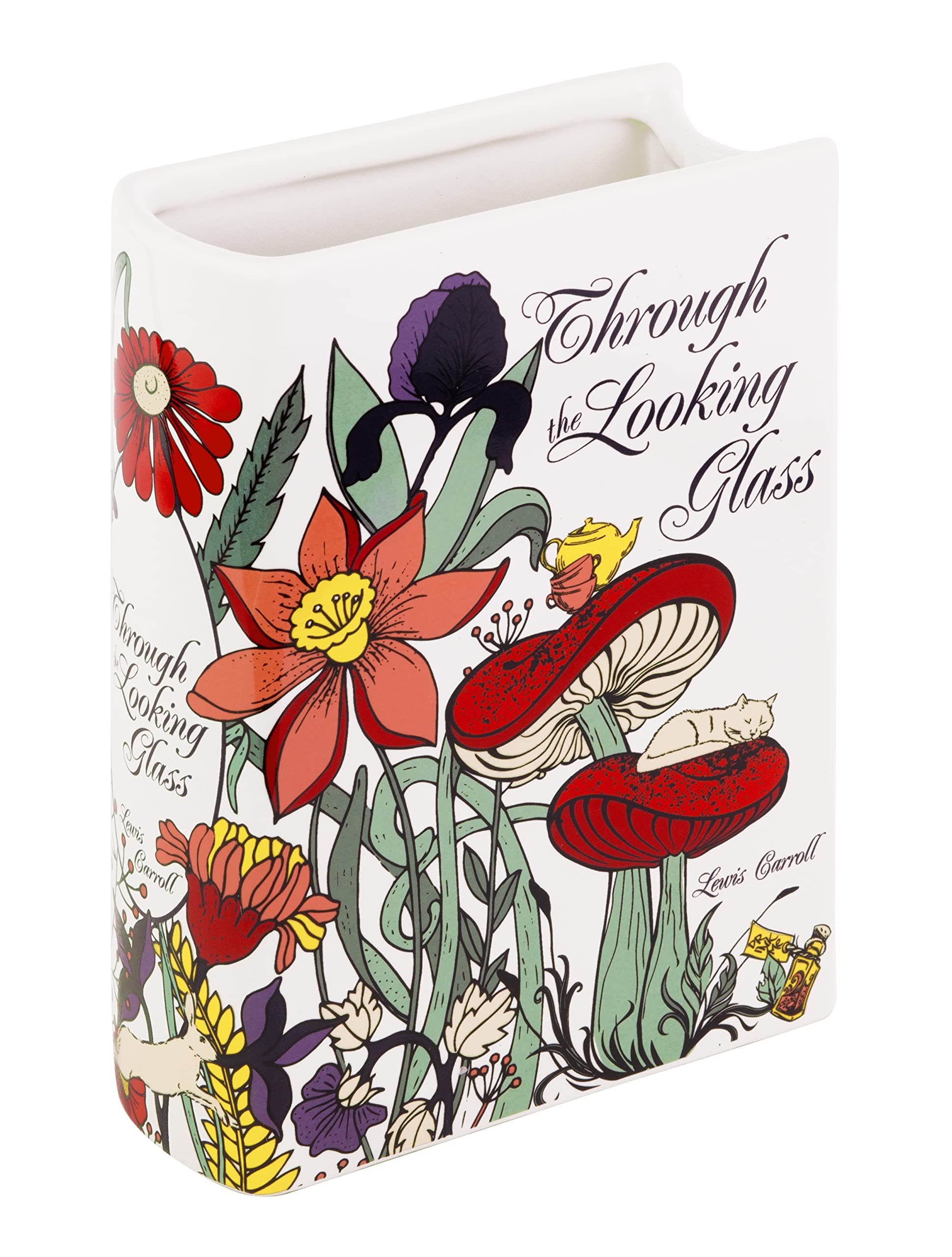 Steel Mill & Co. front view of book-shaped vase showing cover art and benefit as decor