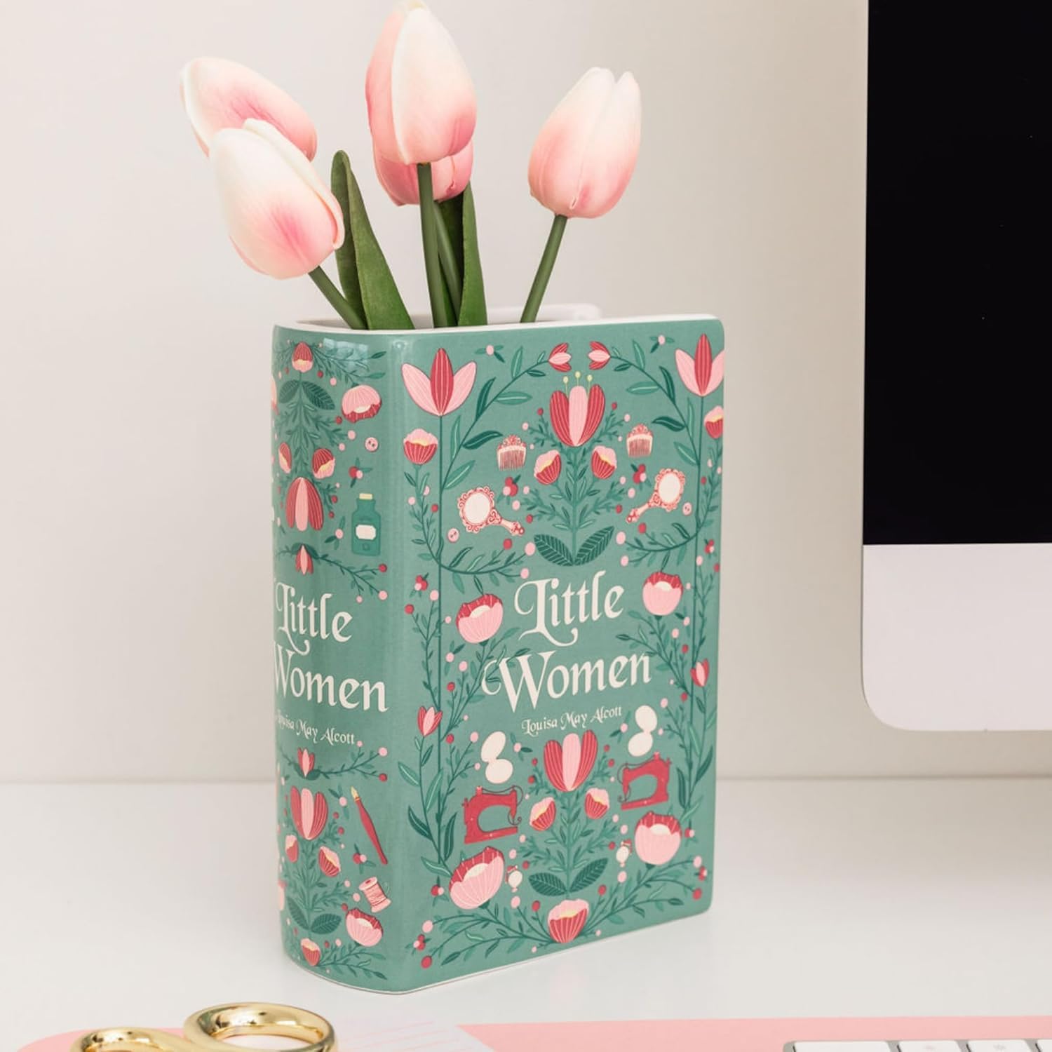 Steel Mill & Co. vase used for kitchen utensils offering tidy countertop benefit