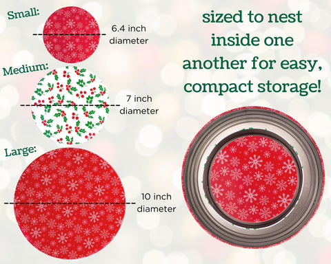 Steel Mill & Co. three tins nested for compact storage, saves closet space