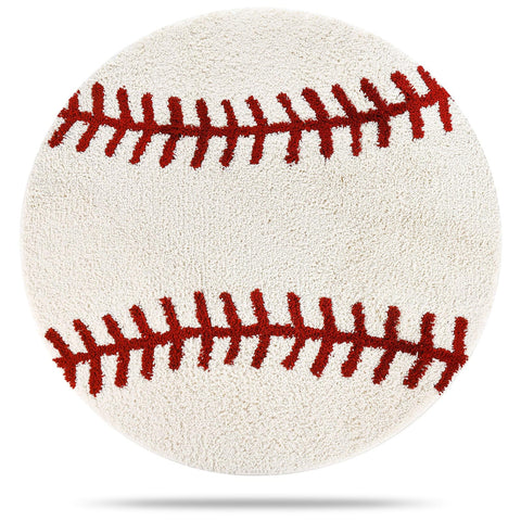 STEF baseball rug front view showing vibrant design and comfy surface