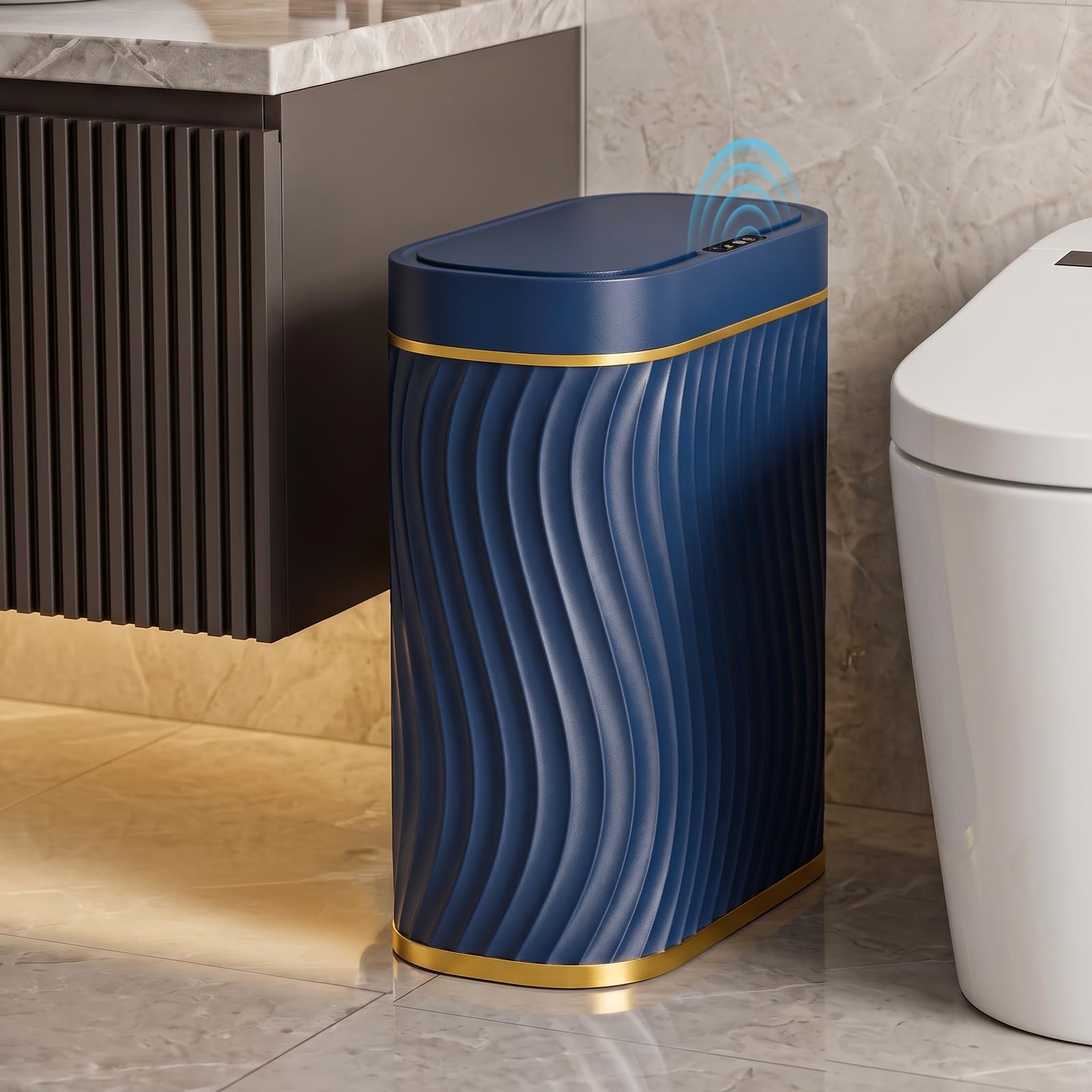 steo spce front view showing compact blue gold finish and sleek profile for stylish placement