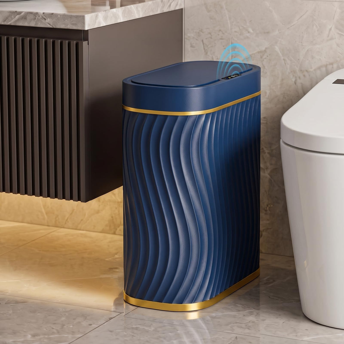 steo spce front view showing compact blue gold finish and sleek profile for stylish placement
