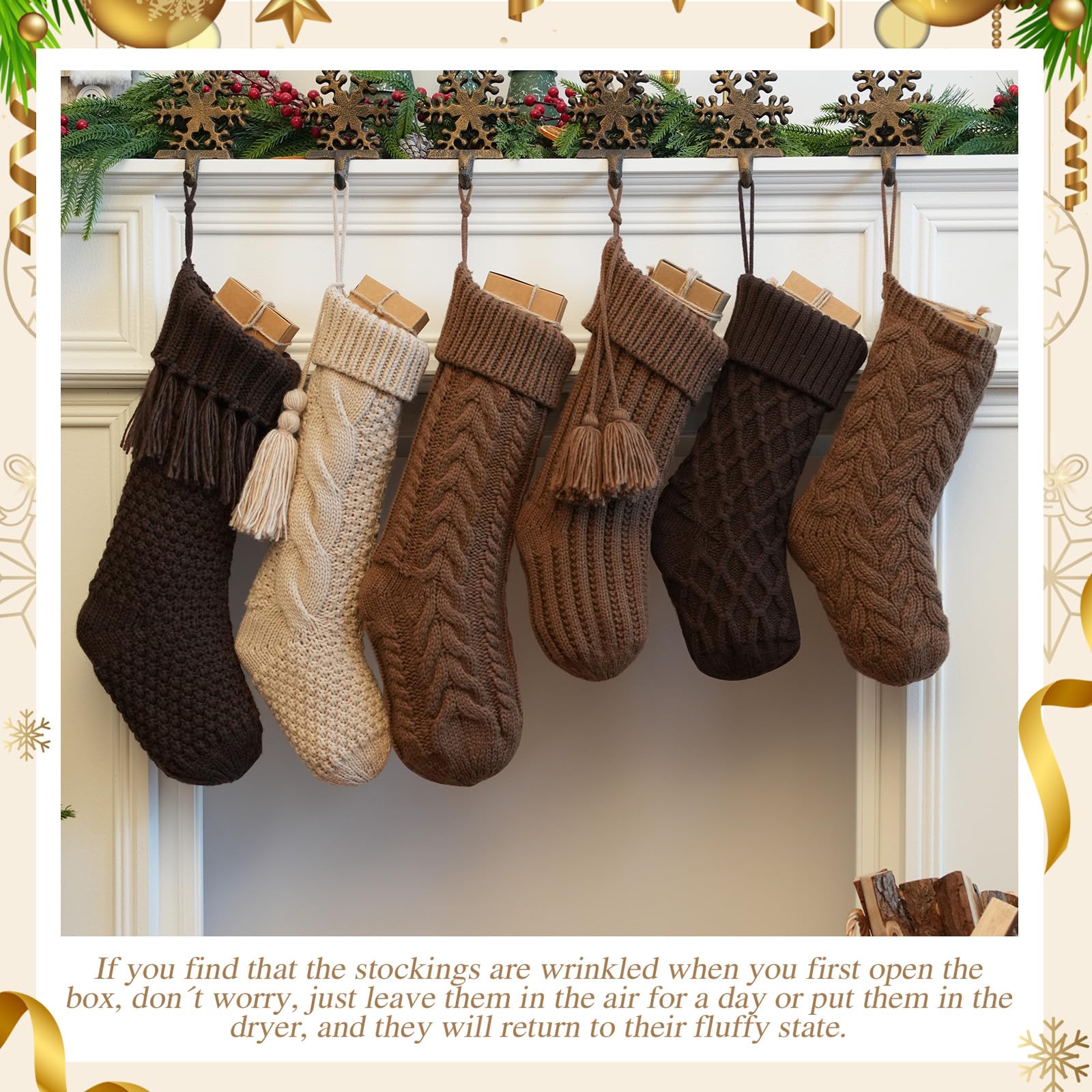 steo spce large stockings hanging on mantel creating cozy holiday scene