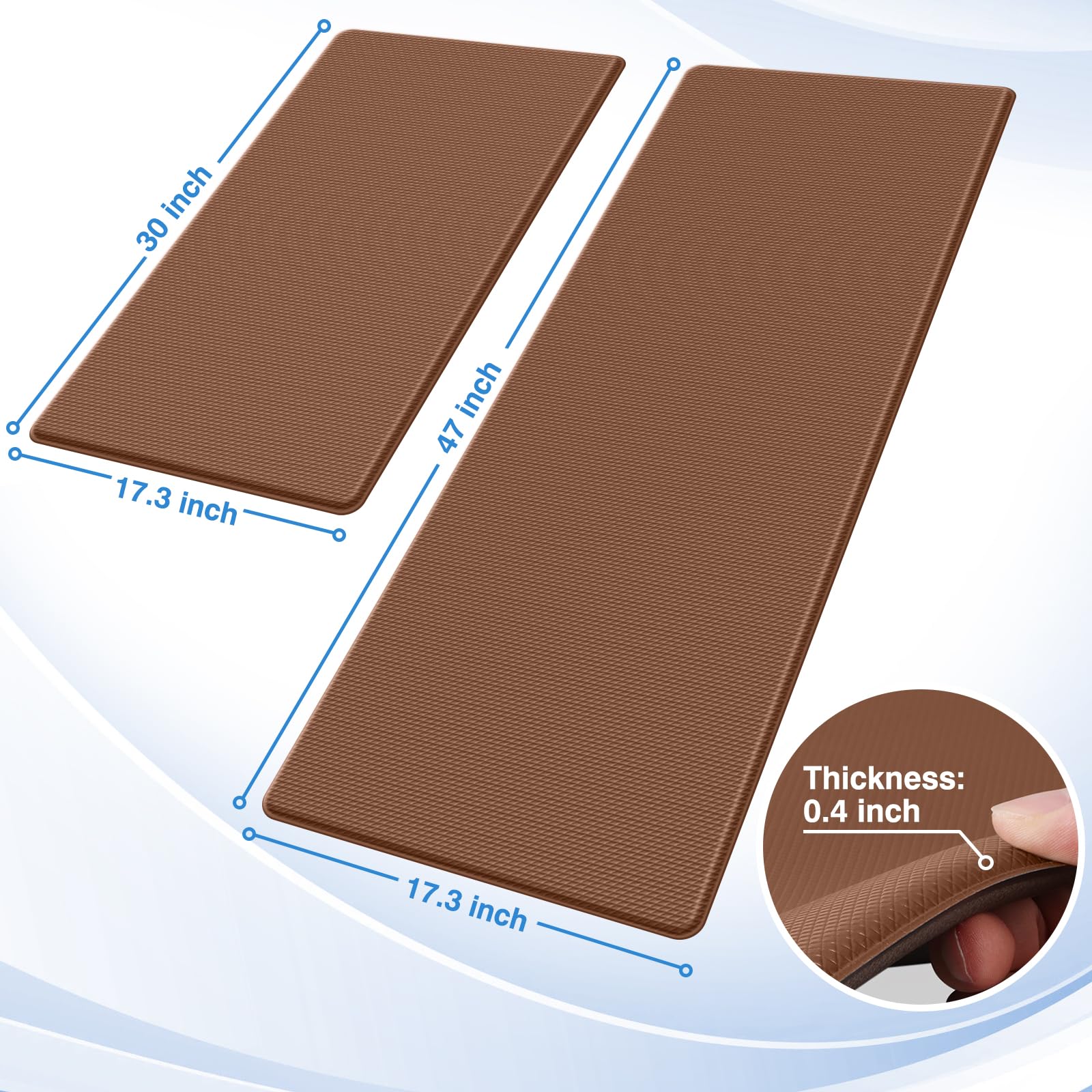 StepRite close-up of mat texture and 0.4 inch cushioning for supportive comfort