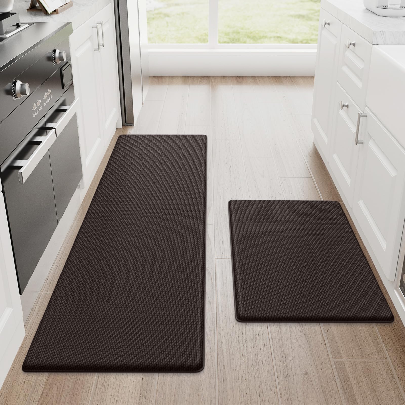 StepRite front view showing chocolate mats and clean packaging for quick fit