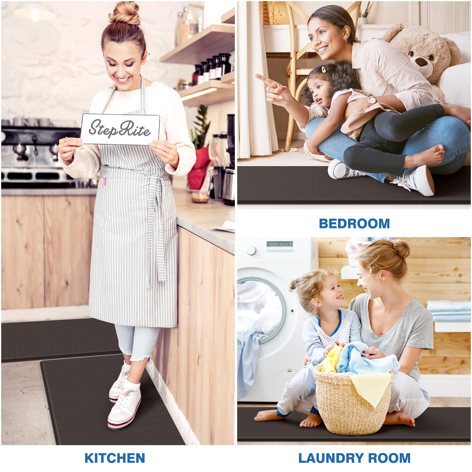 StepRite in-use during cooking demonstrating fatigue-relief support