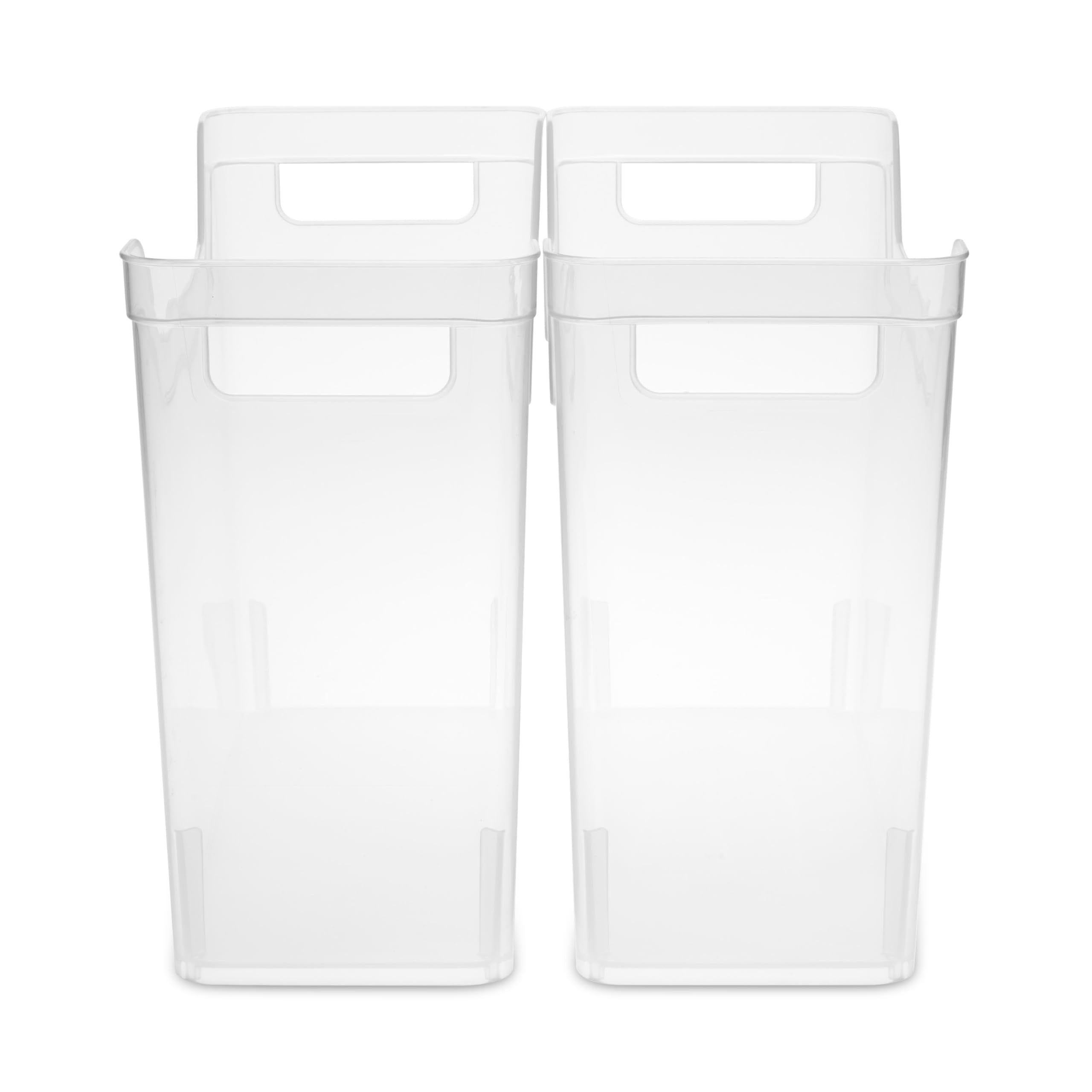 Sterilite narrow shelf bin filled with office supplies showing quick-access benefit
