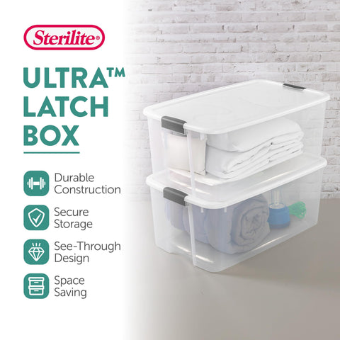 Sterilite close-up of lid edge and hinge showing secure seal and durable construction
