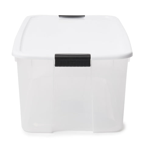 Sterilite four-pack arrangement highlighting multiple bins for bulk storage efficiency
