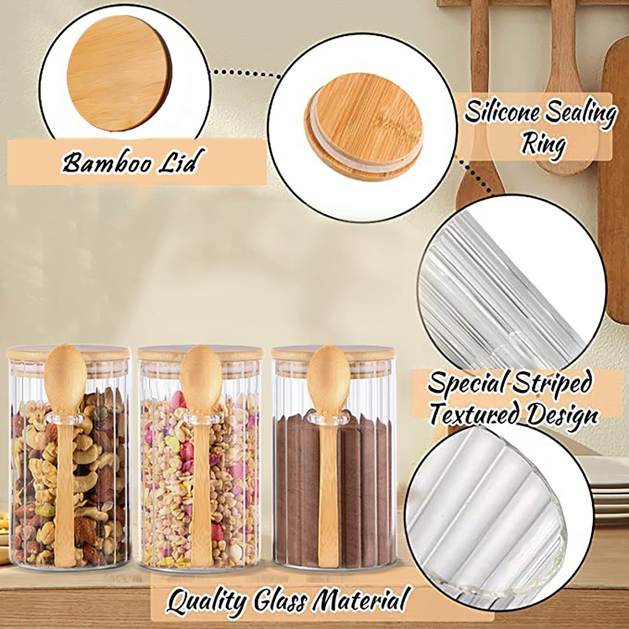 Steviieden jars styled on kitchen counter adding organized decor