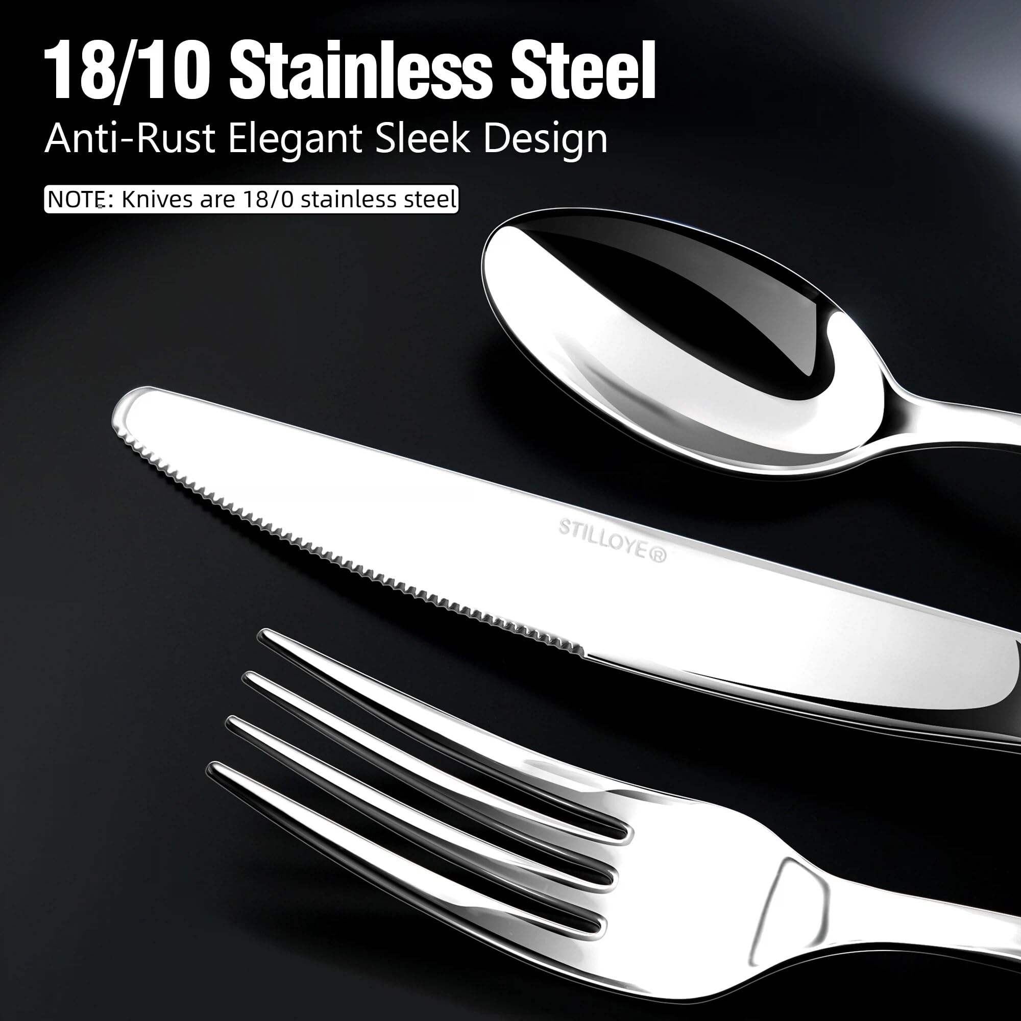 Stilloye dinner knife close-up highlighting blade polish and comfortable grip