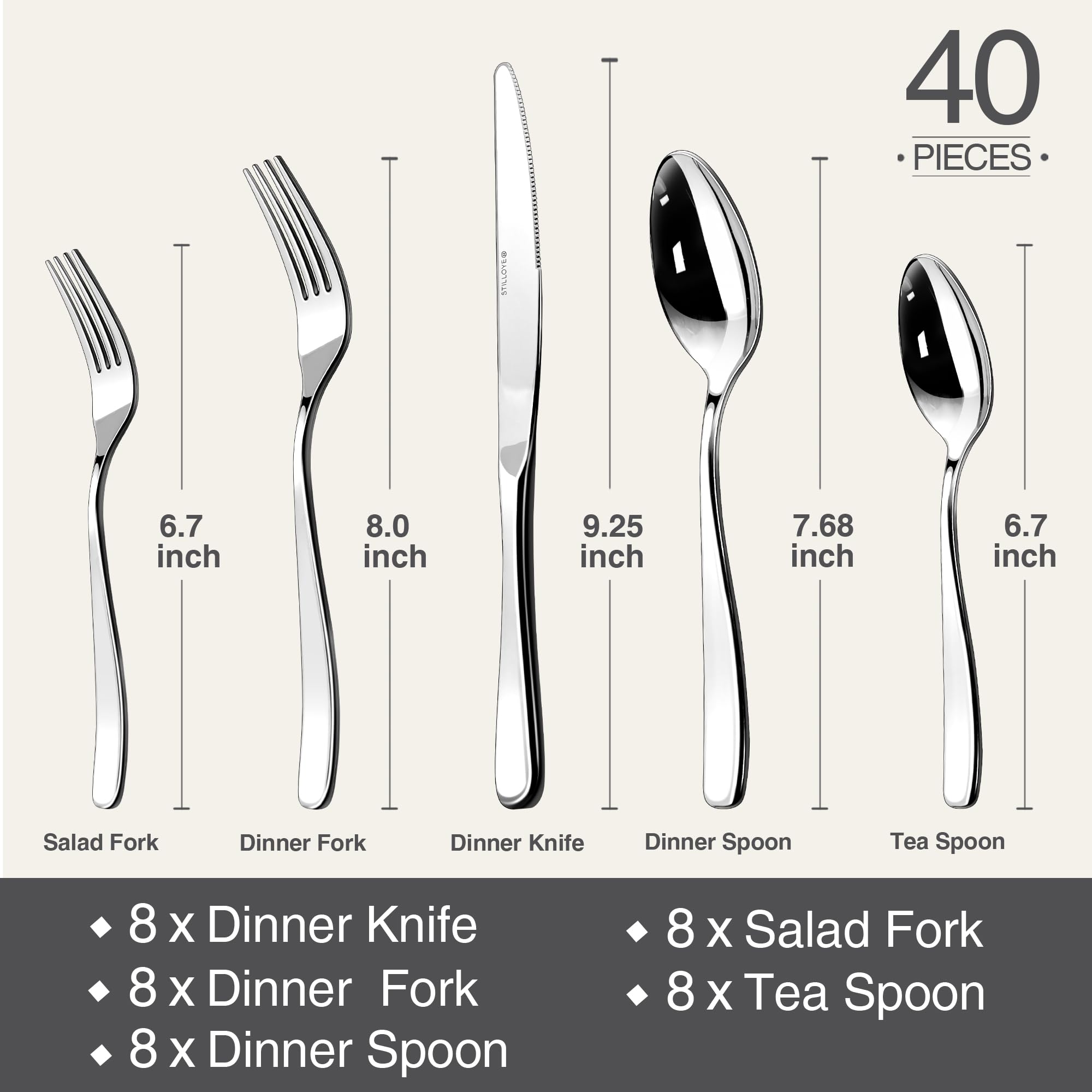 Stilloye flatware held in hand for scale showing balanced weight and comfortable hold