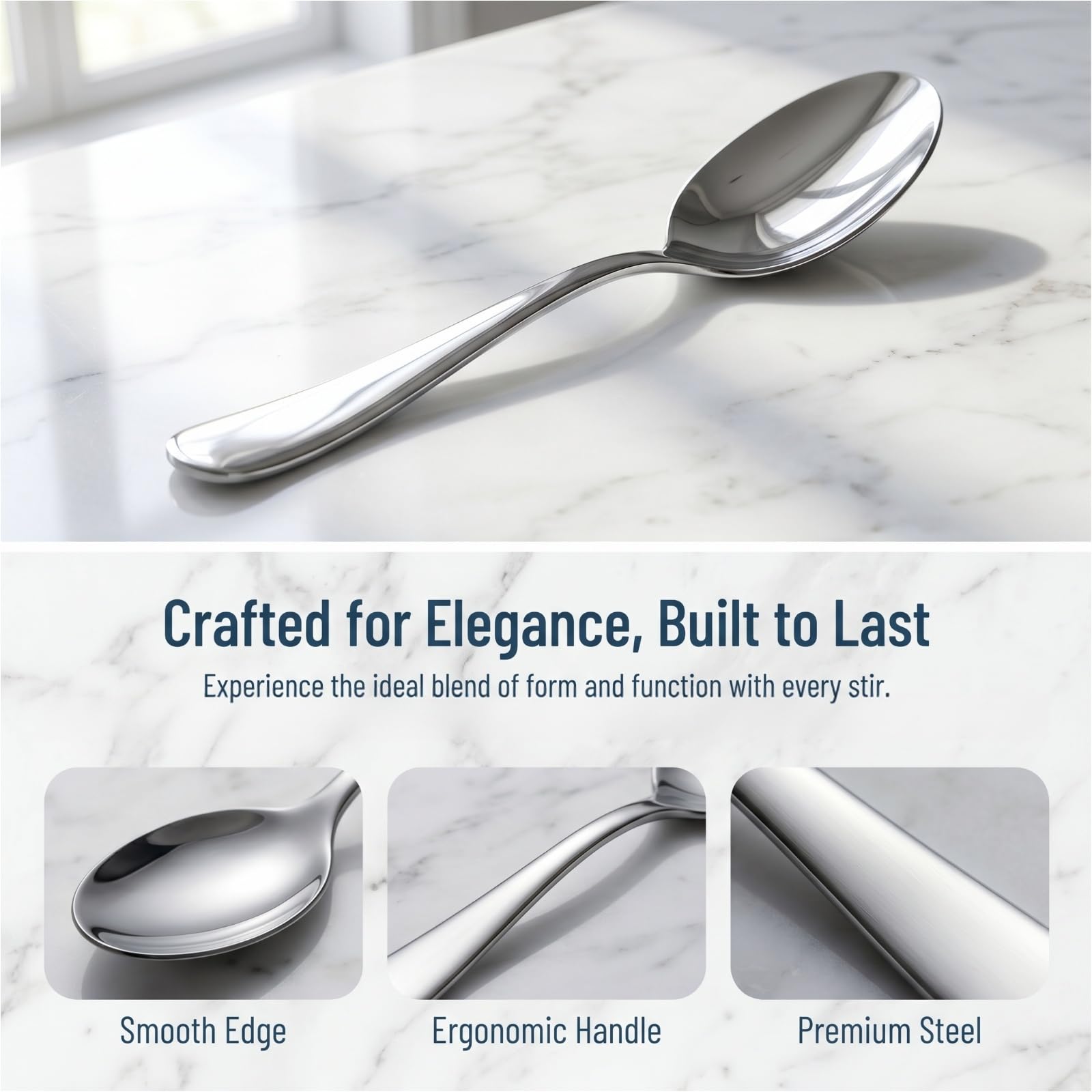 Stilloye teaspoon stirring tea in mug demonstrating reliable everyday performance