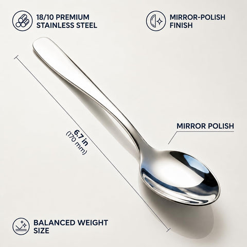 Close-up of Stilloye mirror-polished bowl highlighting rust-resistant finish benefit