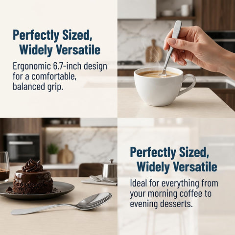 Stilloye spoon beside dessert bowl illustrating scooping versatility and presentation