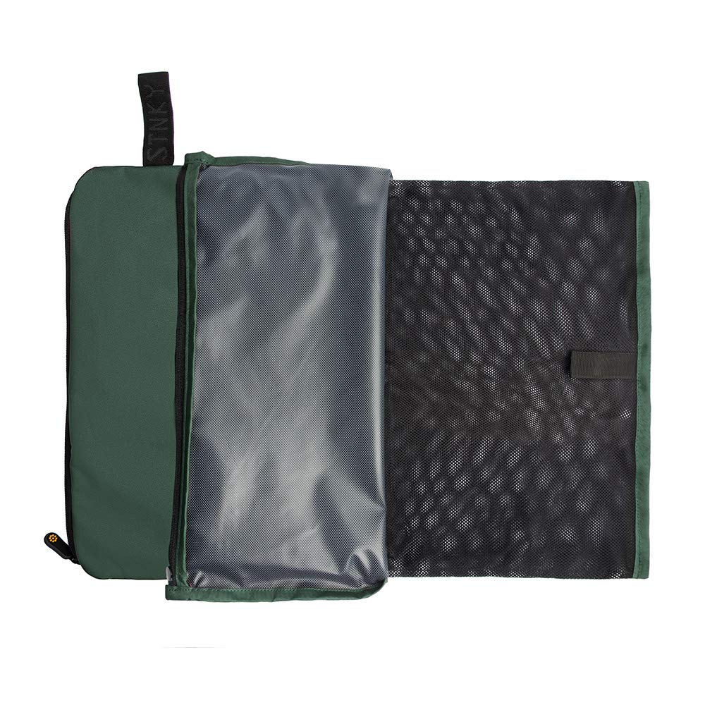STNKY close-up of zipper and handle for secure carry and durability