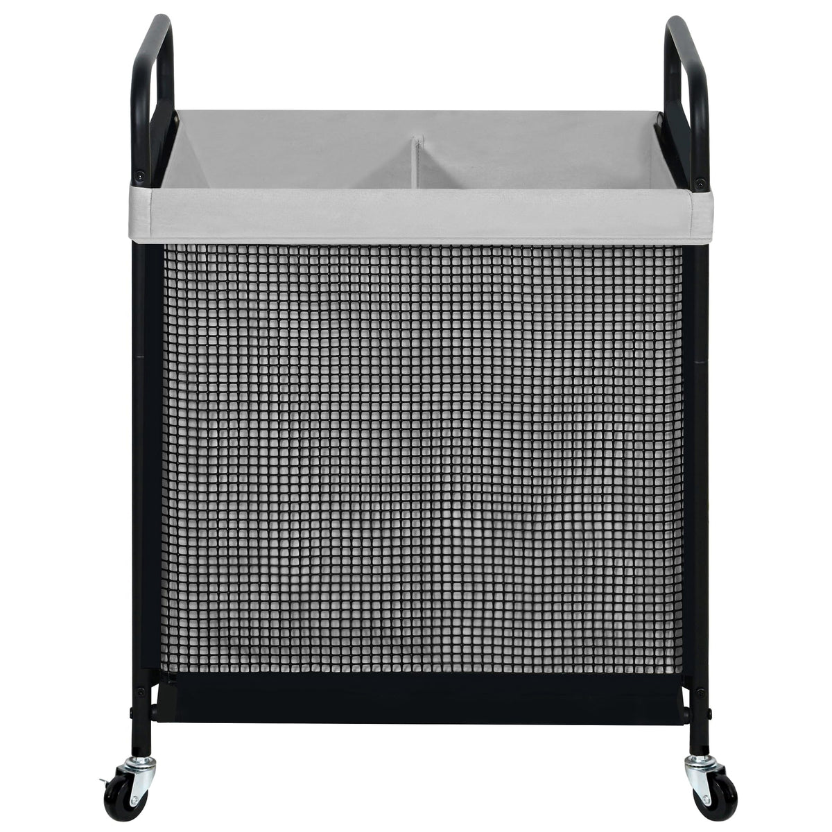 STO STO front view of full two-section hamper showing organization benefit