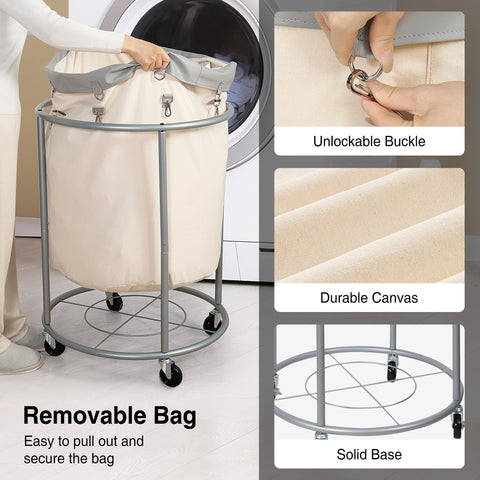 STO STO laundry hamper filled with towels showing high-volume handling