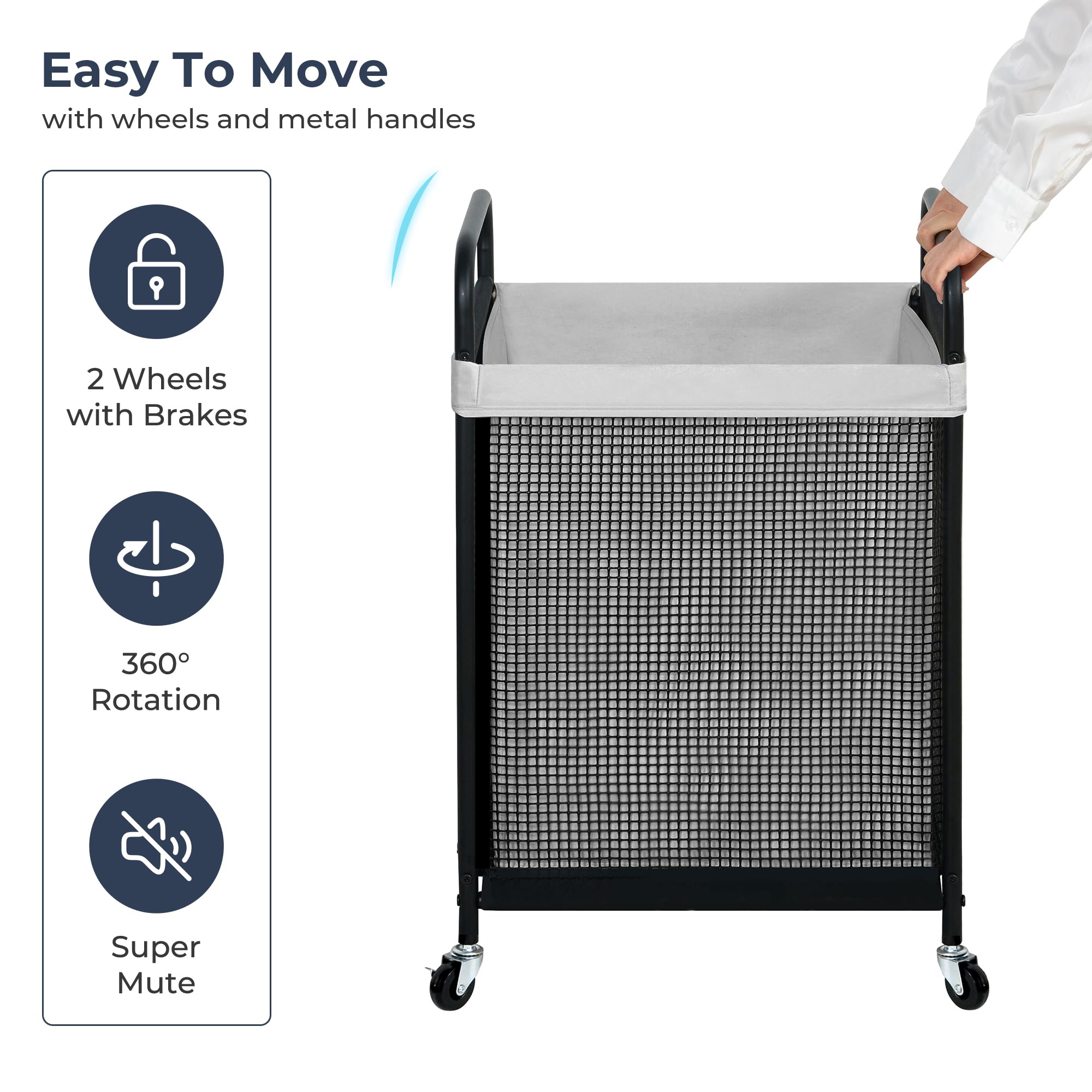 STO STO laundry hamper in bedroom setting illustrating space-saving and organized living