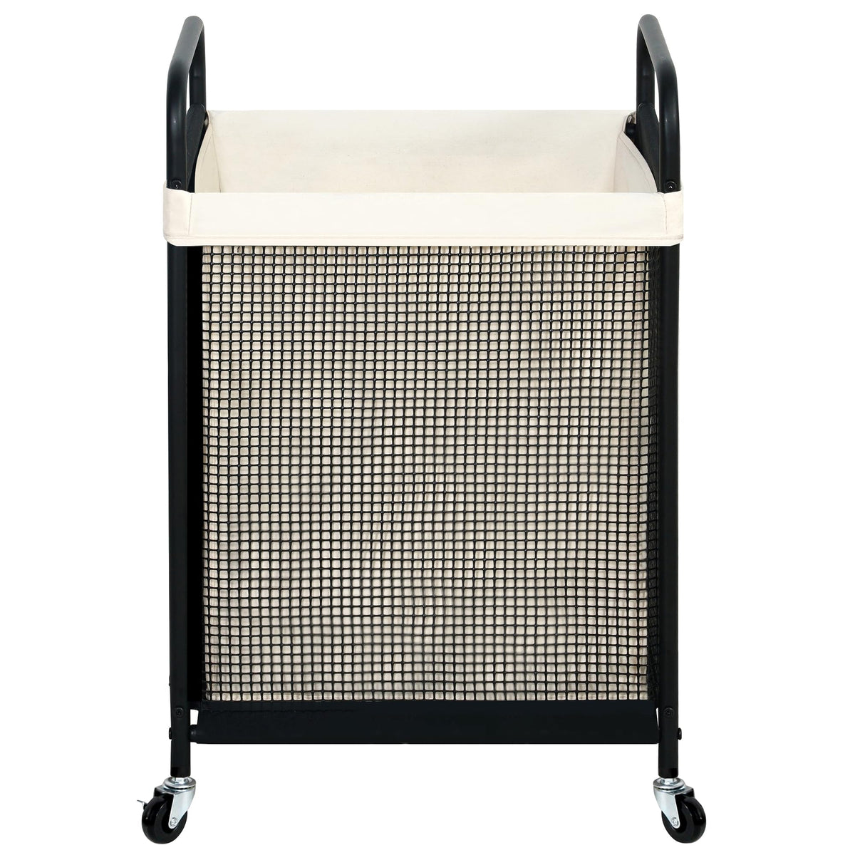STO STO front view of rolling 90L hamper showing compact footprint and capacity