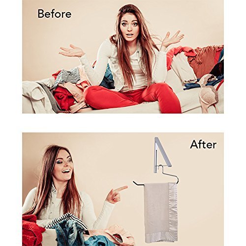 Stock Your Home hangers in bedroom setting saving closet space and organization