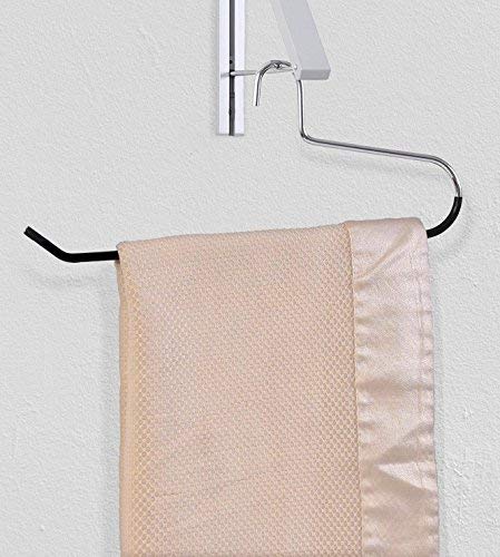 Stock Your Home hanger next to ruler showing 17-inch width for large linens