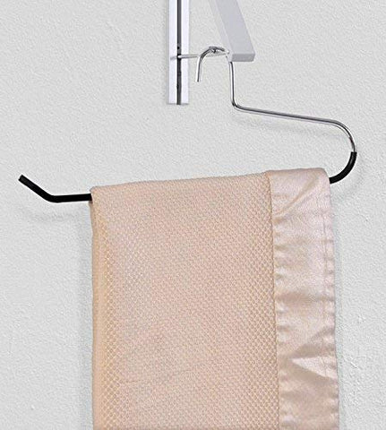 Stock Your Home hanger next to ruler showing 17-inch width for large linens