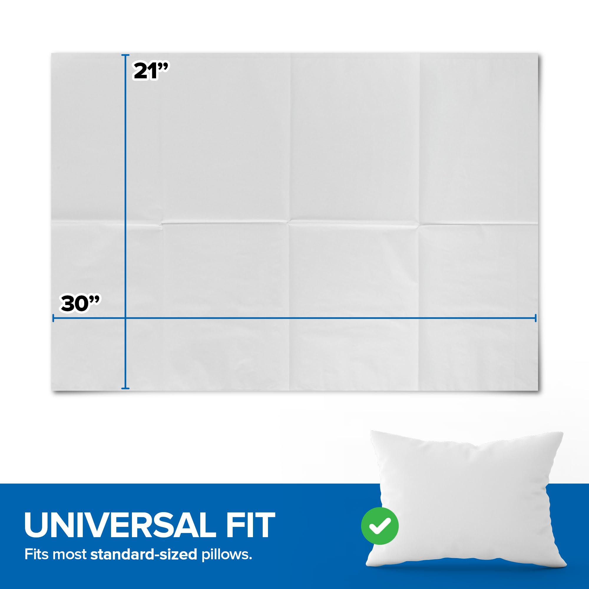 Stock Your Home fitted cover on standard pillow demonstrating quick application