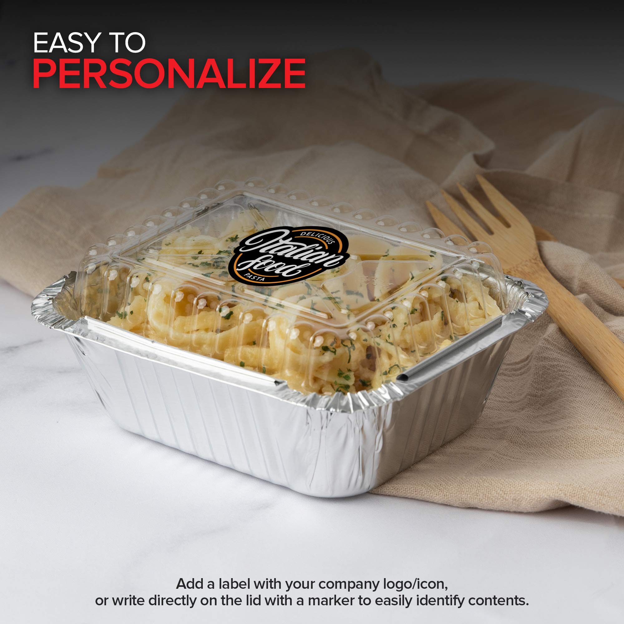 Stock Your Home lid with marker label showcasing easy identification of meals