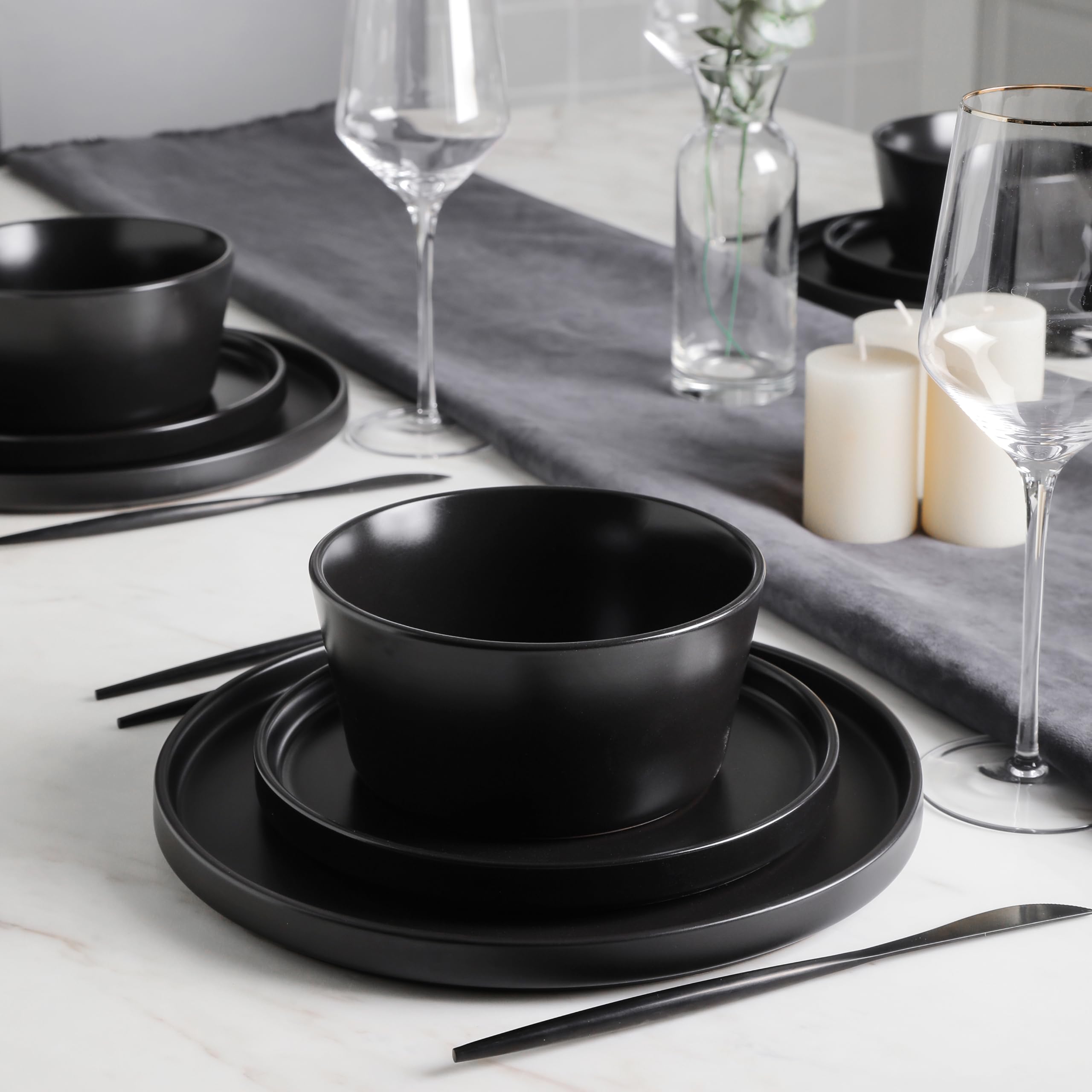 Stone Lain Celina salad plates stacked to show compact storage and consistent glaze